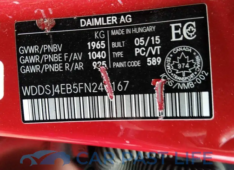 WDDSJ4EB5FN240167# 9