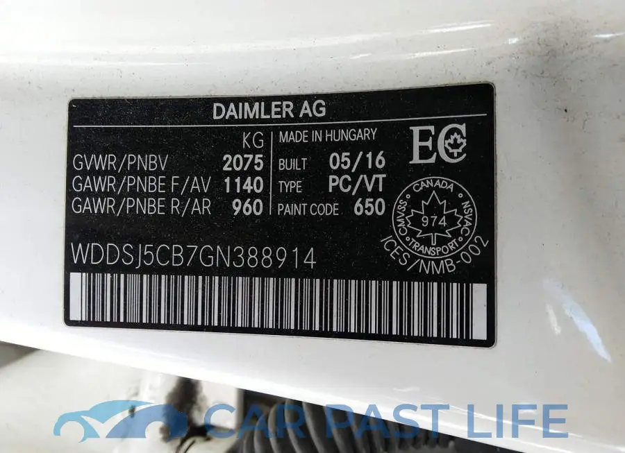 WDDSJ5CB7GN388914# 9