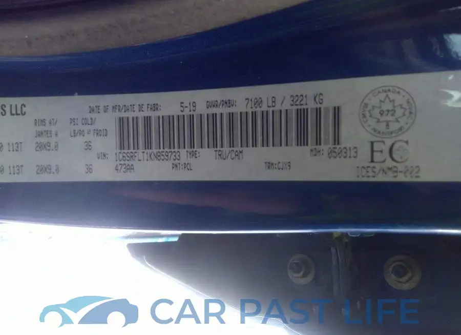 1C6SRFLT1KN859733# 9