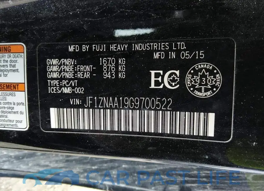 JF1ZNAA19G9700522# 9