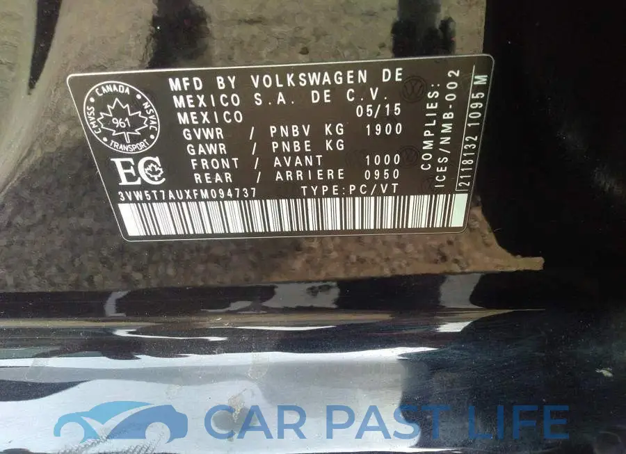 3VW5T7AUXFM094737# 9