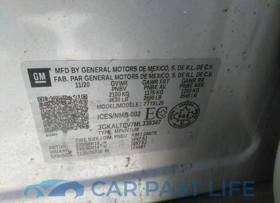 3GKALTEV7ML338347# 9