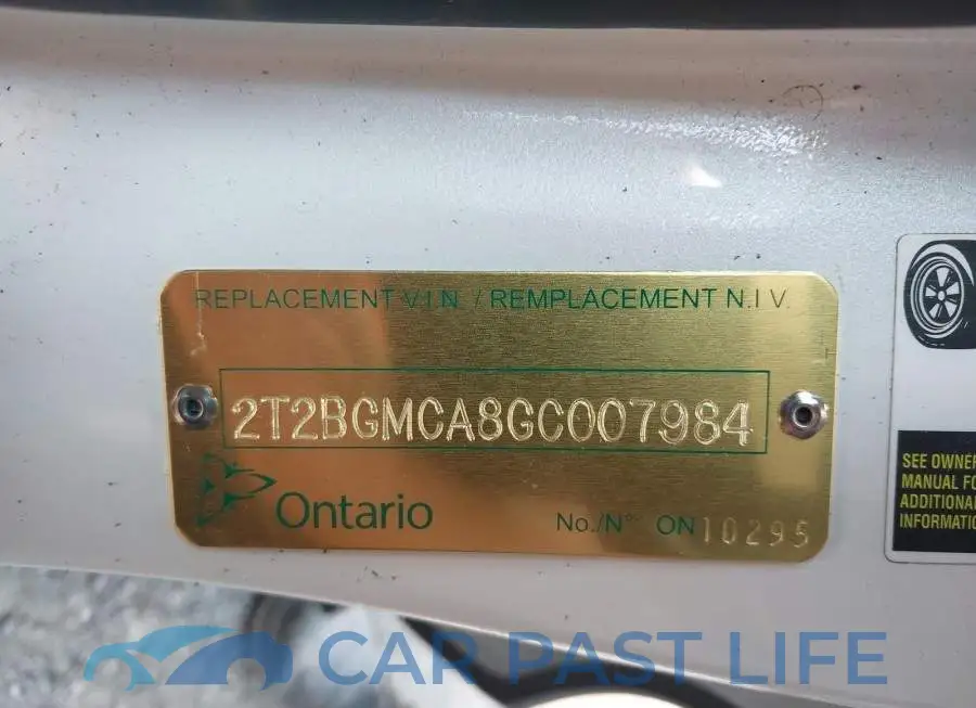 2T2BGMCA8GC007984# 9