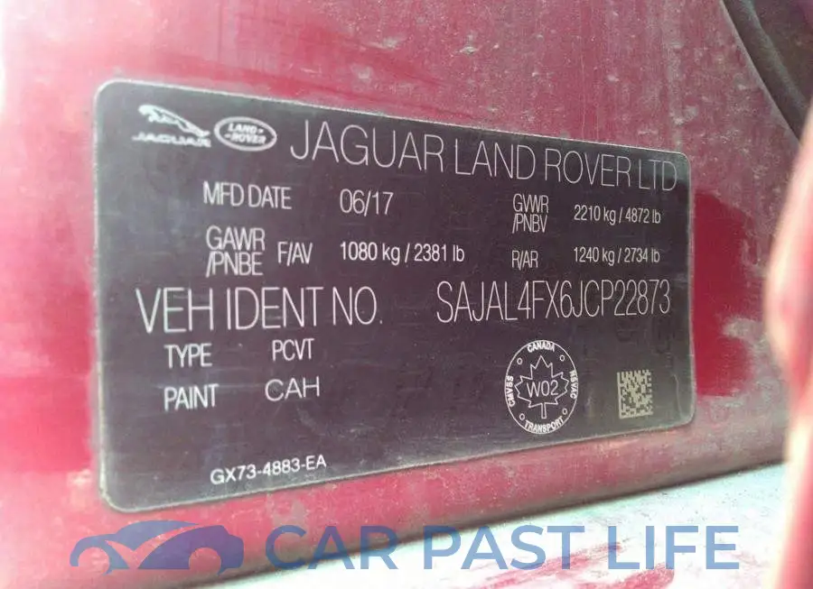 SAJAL4FX6JCP22873# 9
