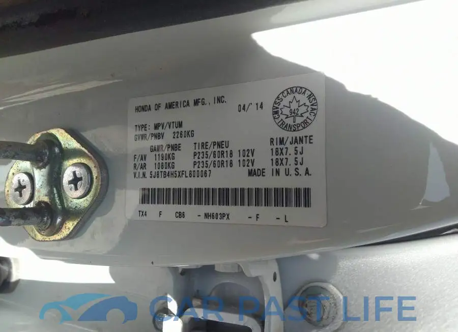 5J8TB4H5XFL800067# 9