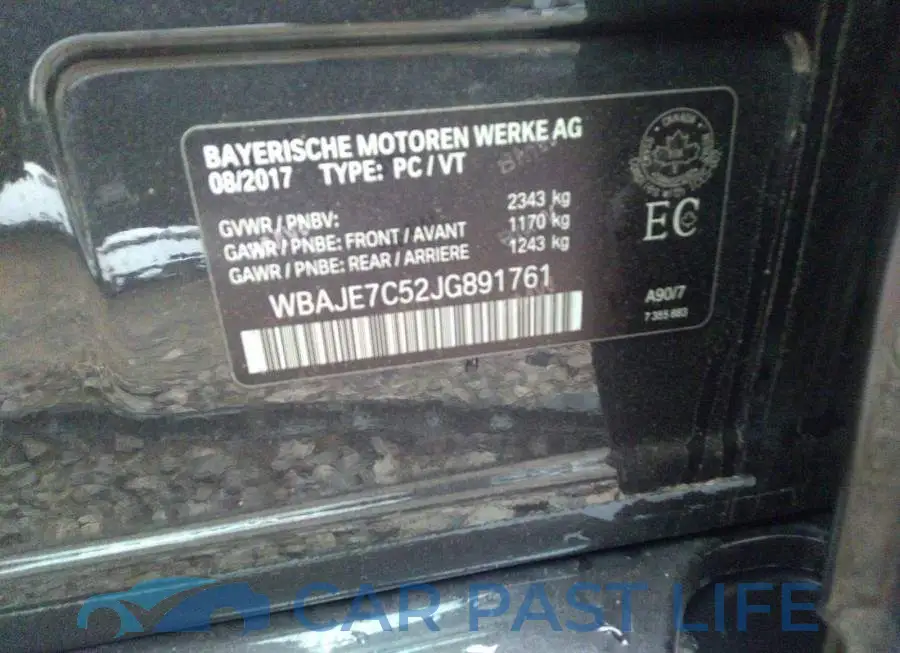 WBAJE7C52JG891761# 9