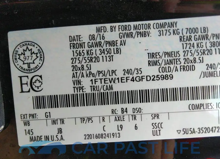 1FTEW1EF4GFD25989# 9