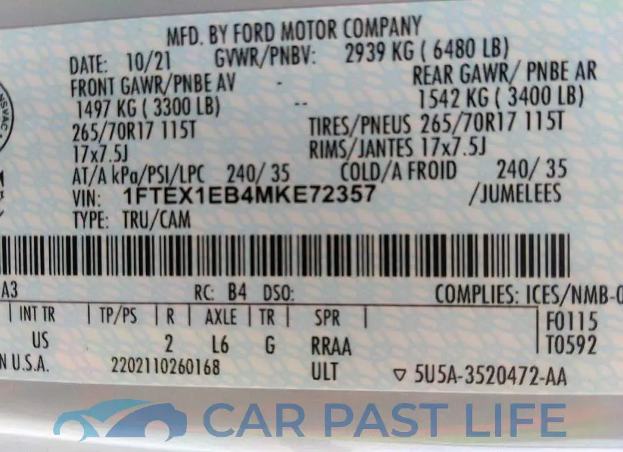 1FTEX1EB4MKE72357# 9