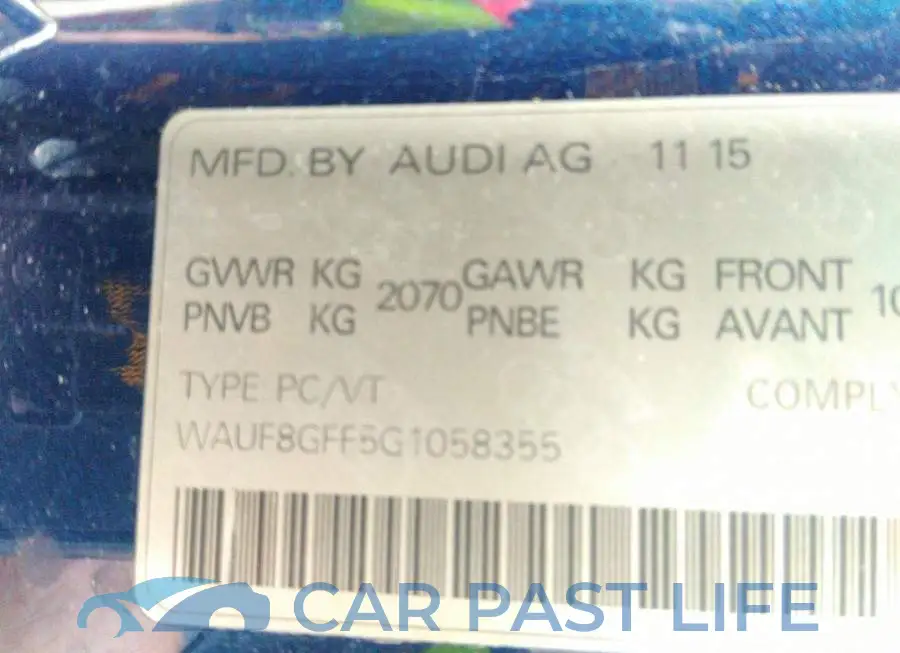 WAUF8GFF5G1058355# 9
