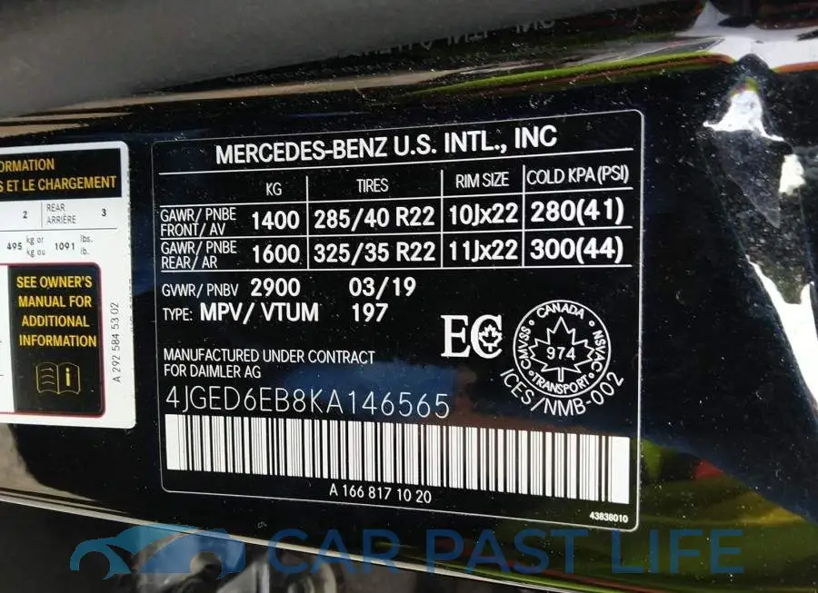 4JGED6EB8KA146565# 9