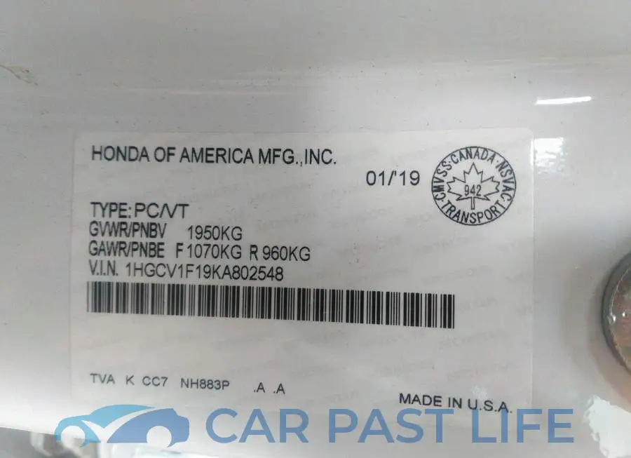 1HGCV1F19KA802548# 9