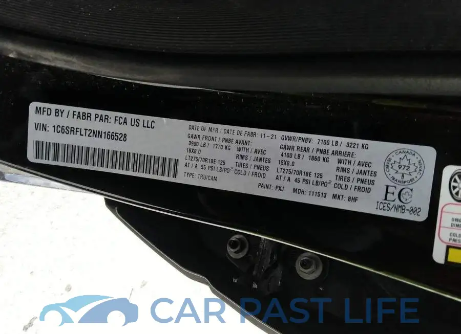 1C6SRFLT2NN166528# 9
