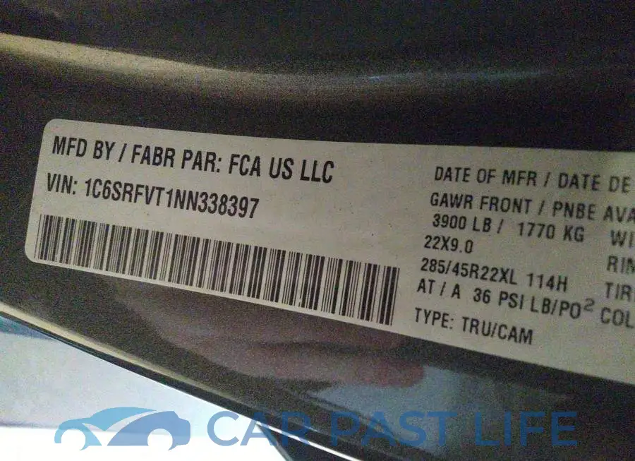 1C6SRFVT1NN338397# 9