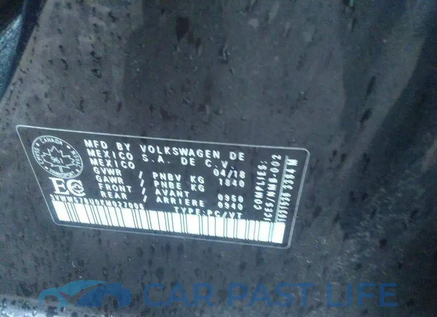 3VWW57BU0KM027006# 9