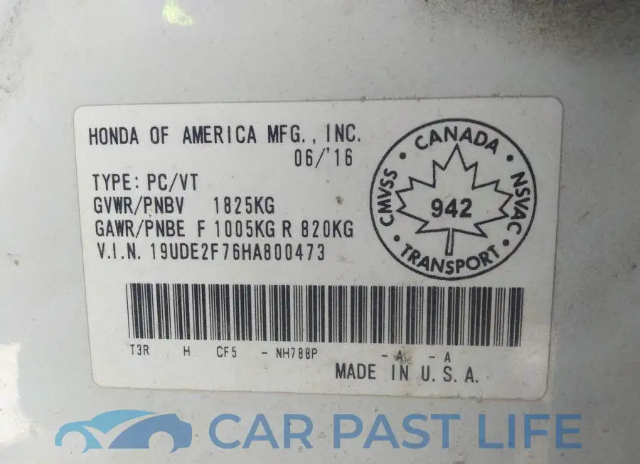 19UDE2F76HA800473# 9