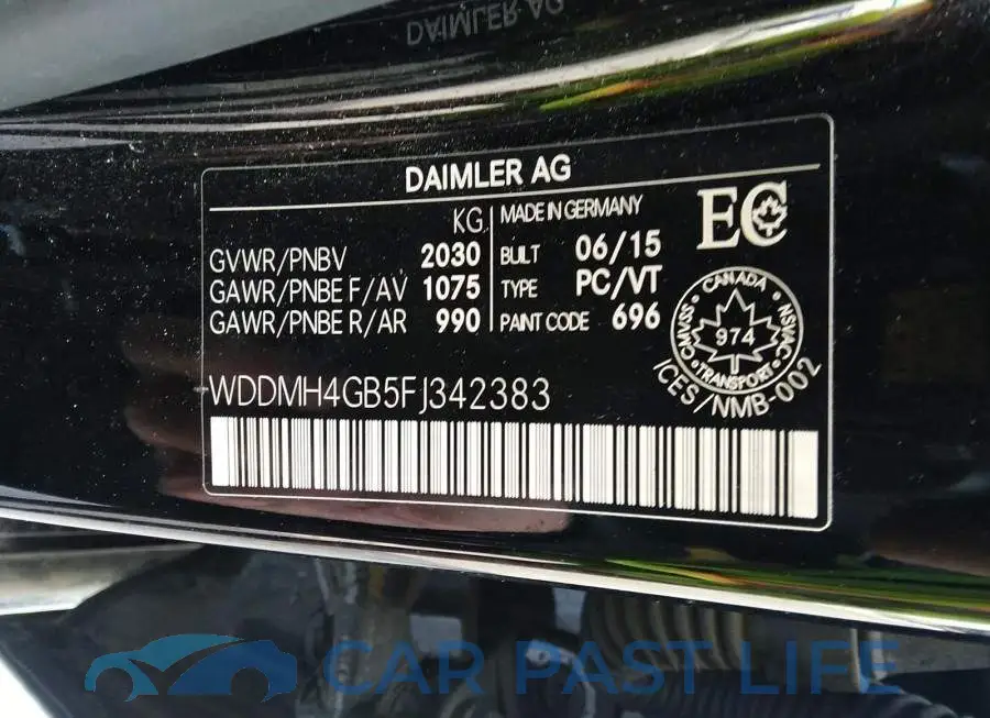 WDDMH4GB5FJ342383# 9