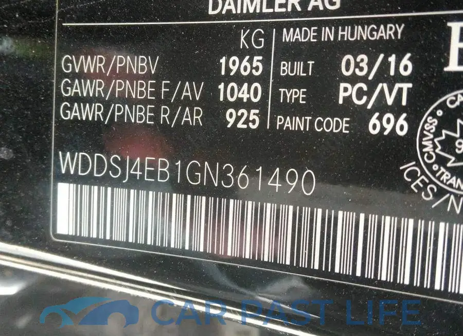 WDDSJ4EB1GN361490# 9