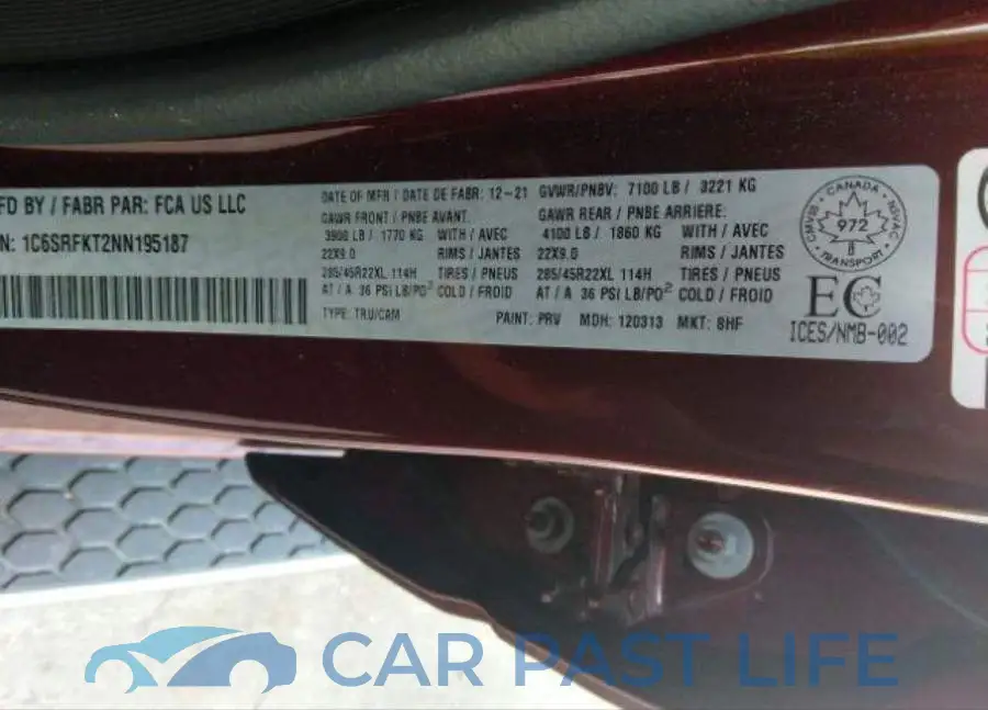 1C6SRFKT2NN195187# 10