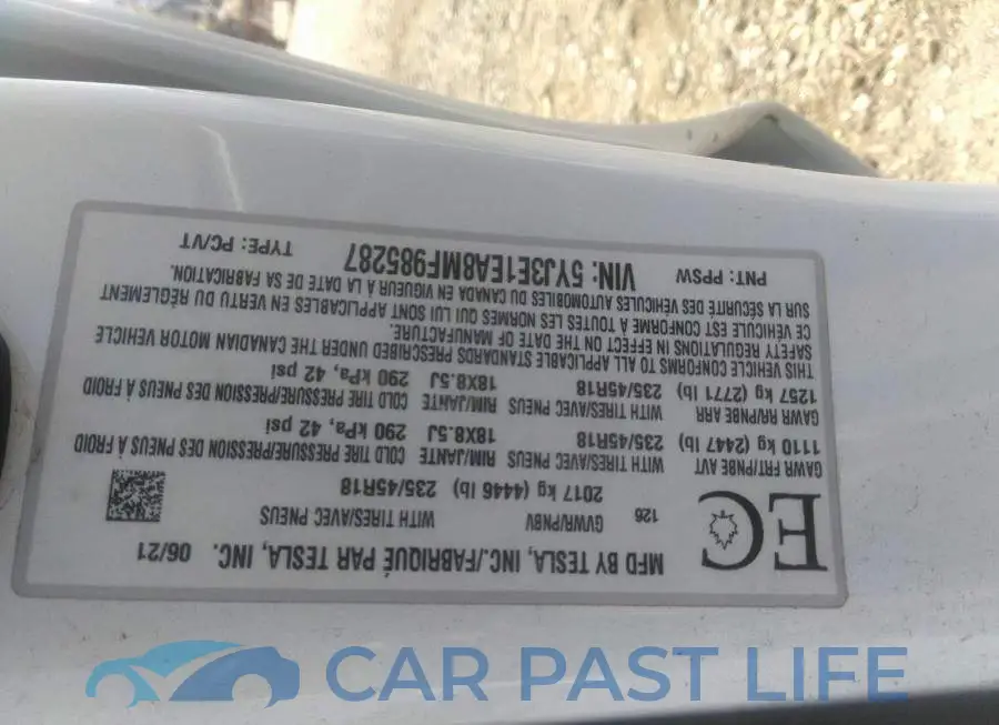 5YJ3E1EA8MF985287# 9
