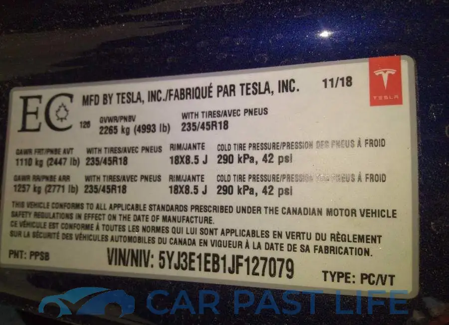 5YJ3E1EB1JF127079# 9