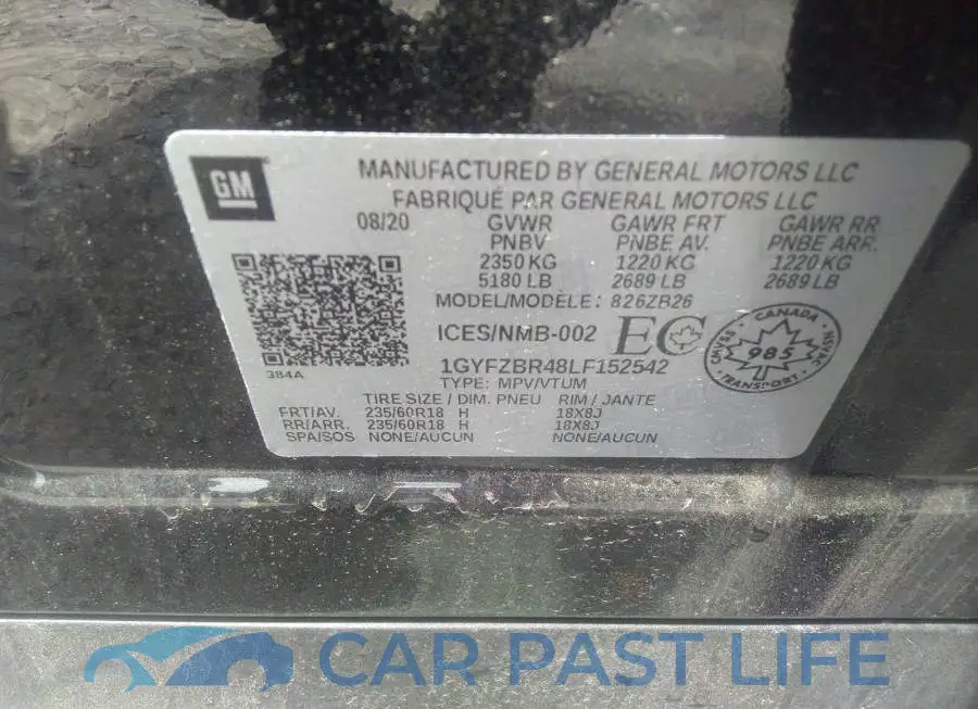 1GYFZBR48LF152542# 9