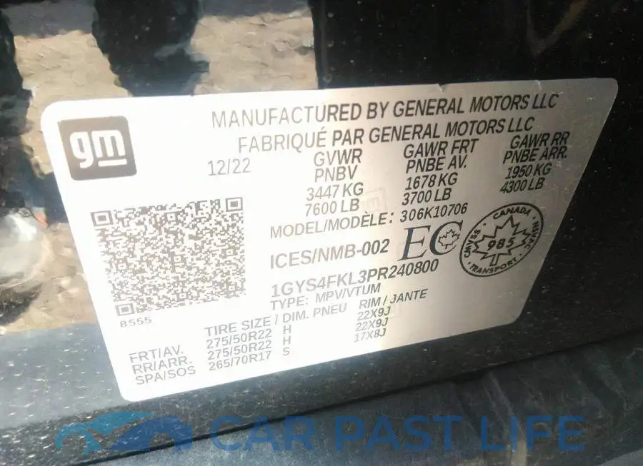 1GYS4FKL3PR240800# 9