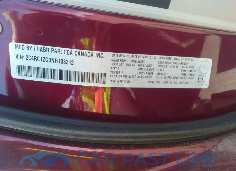 2C4RC1ZG3NR108212# 9