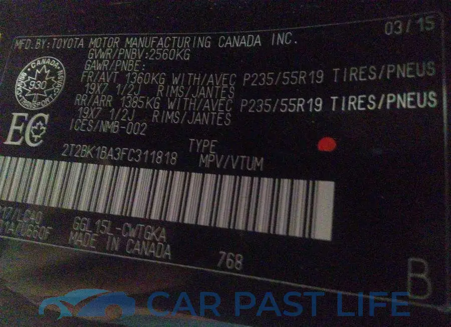 2T2BK1BA3FC311818# 9