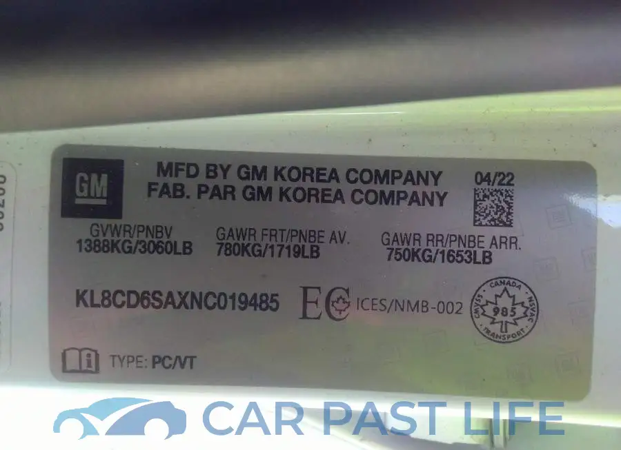 KL8CD6SAXNC019485# 9