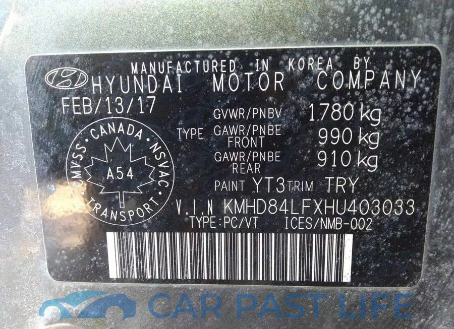 KMHD84LFXHU403033# 9