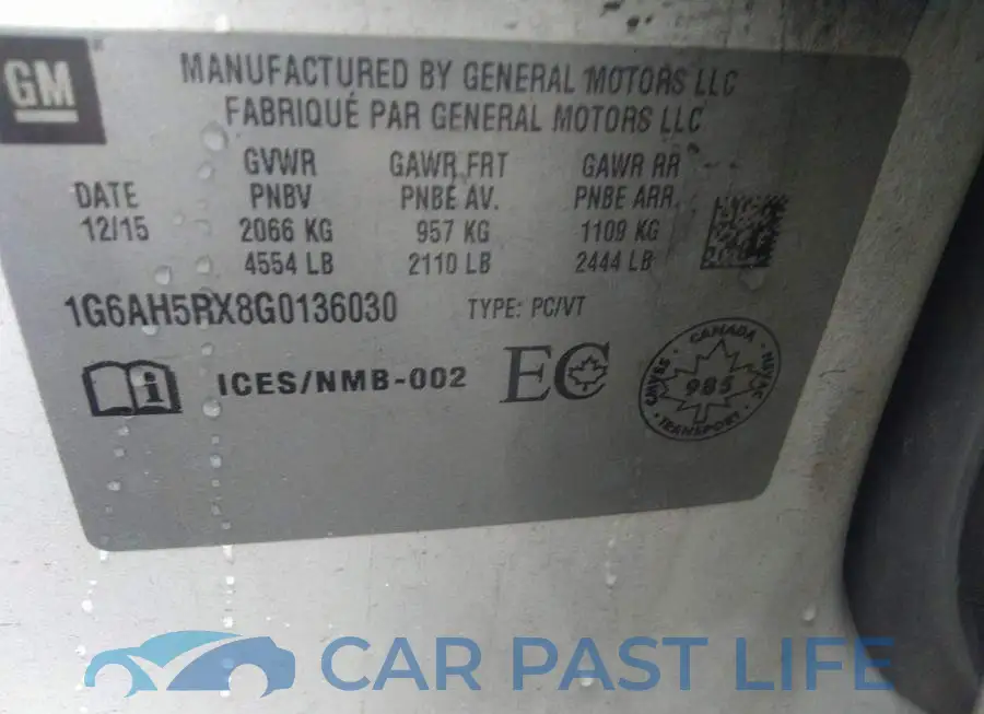 1G6AH5RX8G0136030# 9