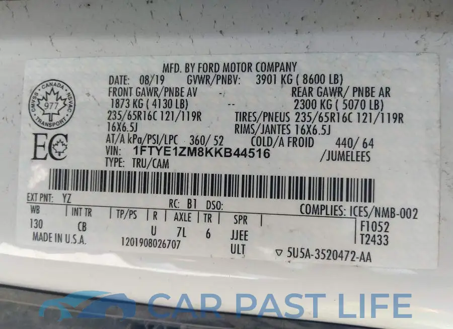 1FTYE1ZM8KKB44516# 9