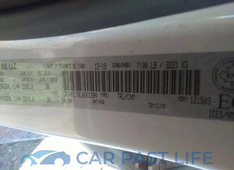 1C6SRFLT8LN261284# 9