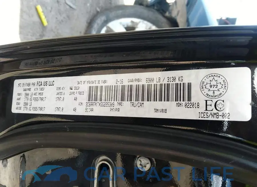 3C6RR7KTXGG225309# 9