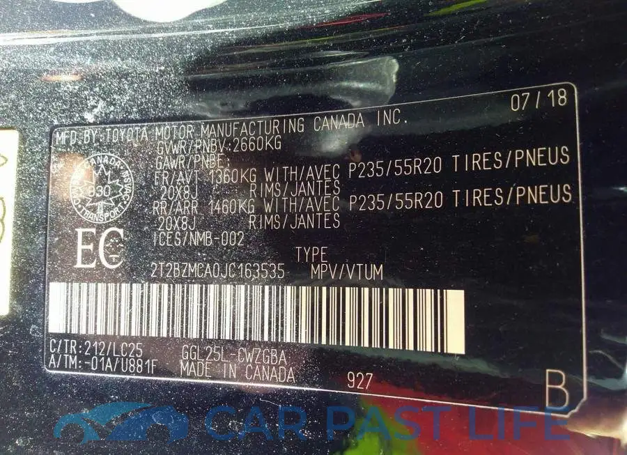 2T2BZMCA0JC163535# 9