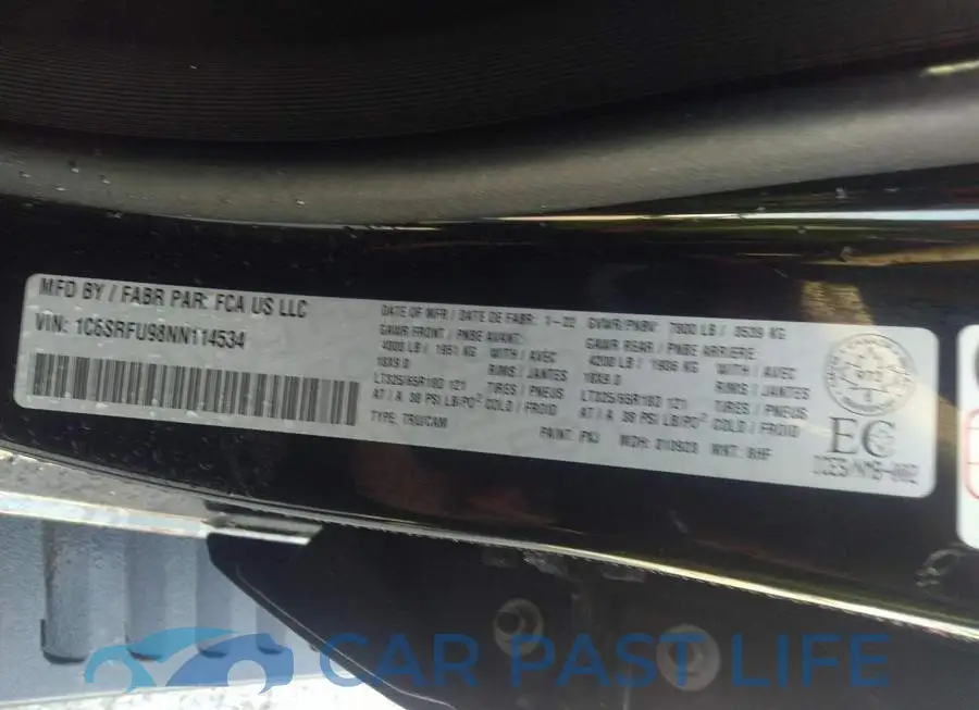 1C6SRFU98NN114534# 9