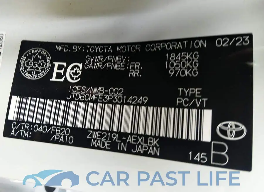 JTDBCMFE3P3014249# 9