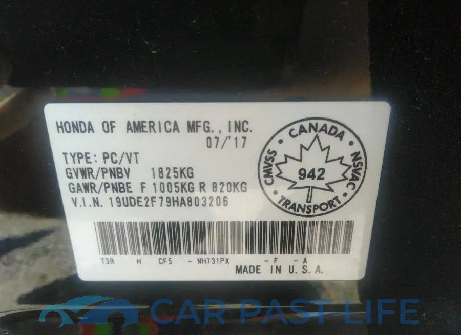 19UDE2F79HA803206# 9