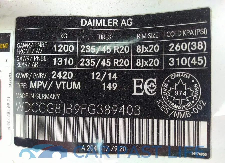 WDCGG8JB9FG389403# 9