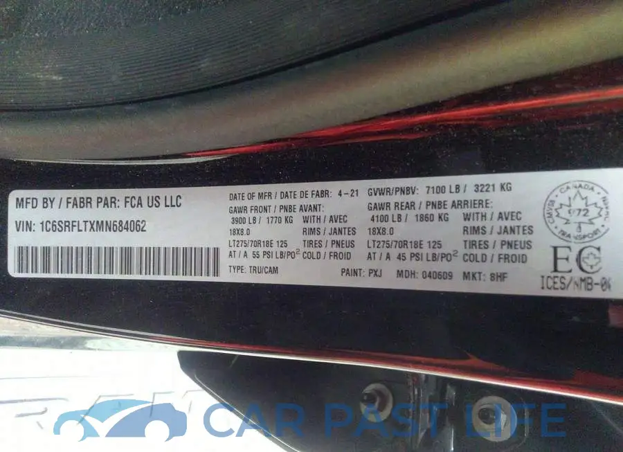 1C6SRFLTXMN684062# 9