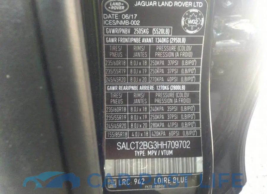 SALCT2BG3HH709702# 9