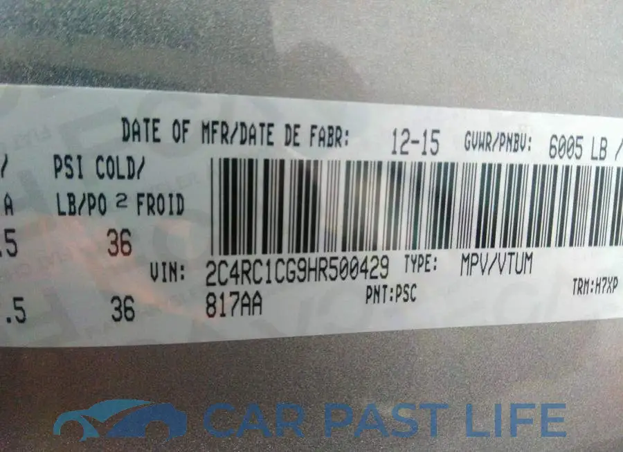 2C4RC1CG9HR500429# 9