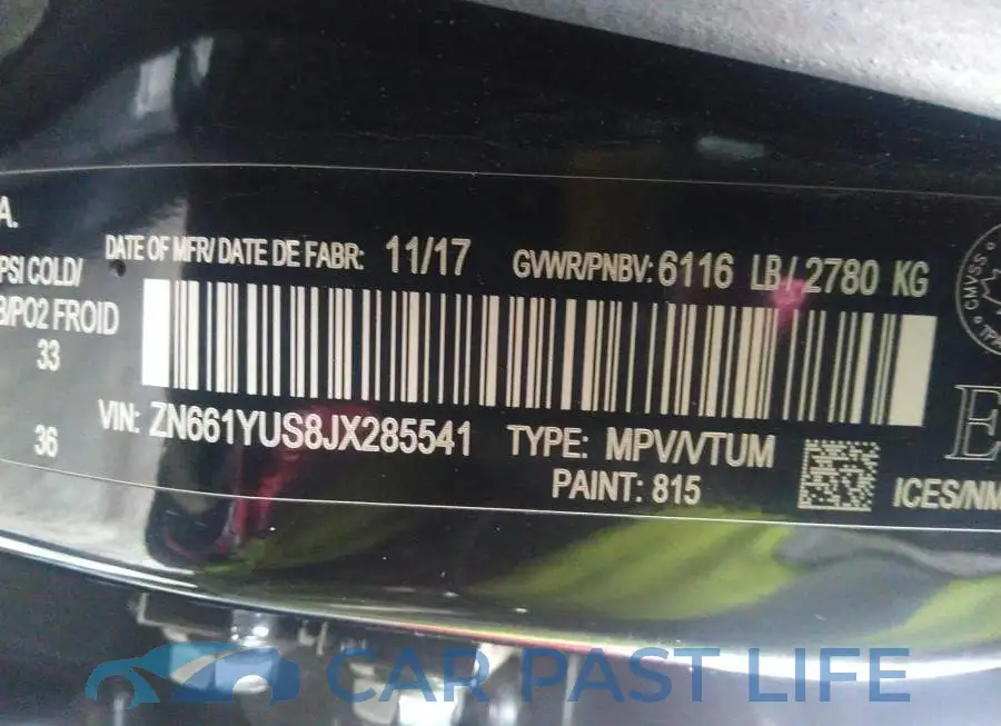 ZN661YUS8JX285541# 9