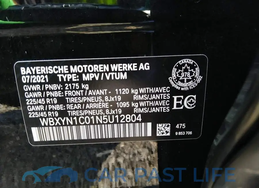 WBXYN1C01N5U12804# 9