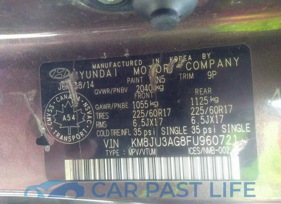 KM8JU3AG8FU960721# 9