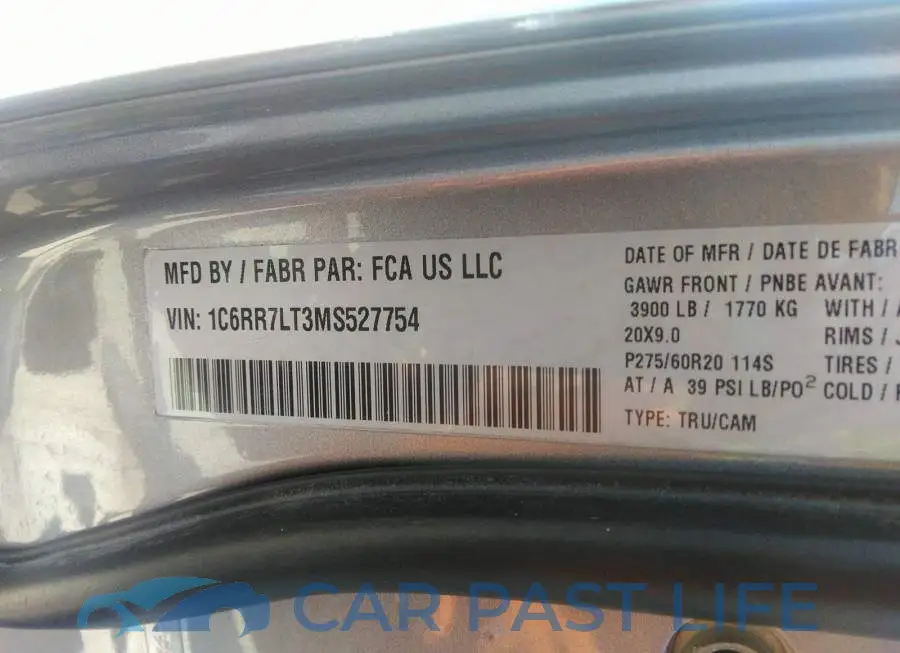 1C6RR7LT3MS527754# 9