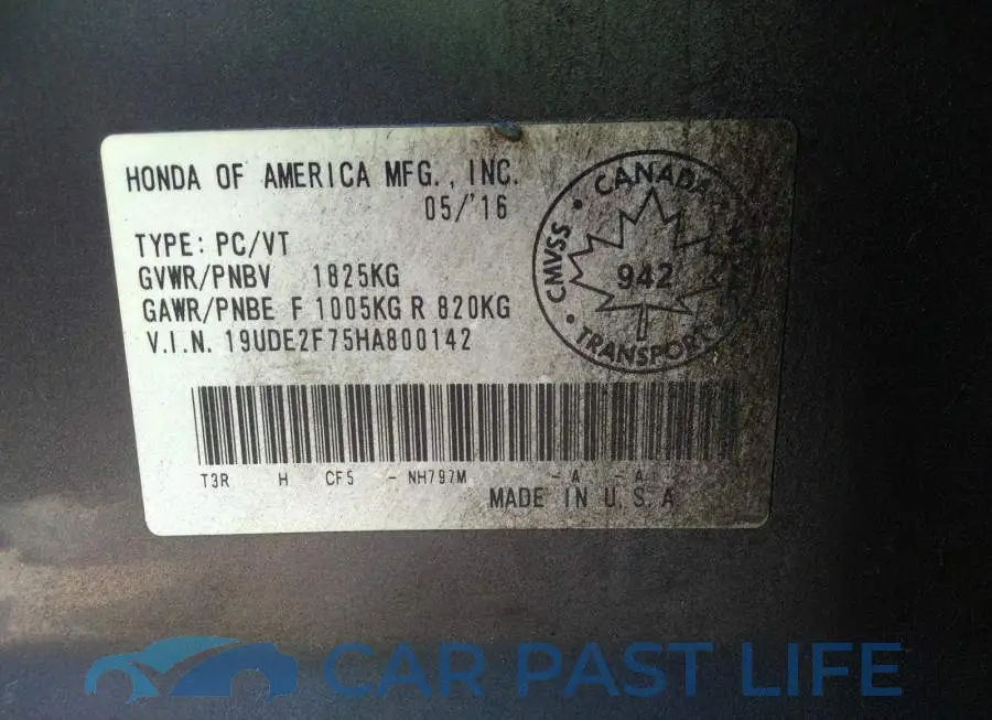 19UDE2F75HA800142# 9