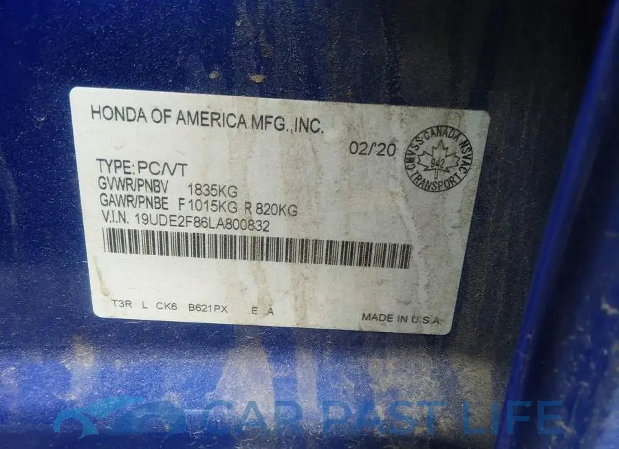 19UDE2F86LA800832# 9