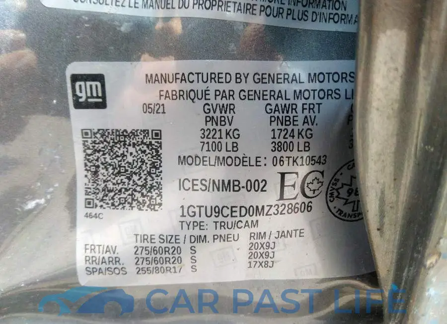 1GTU9CED0MZ328606# 9