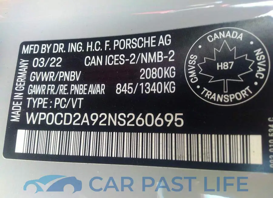 WP0CD2A92NS260695# 9